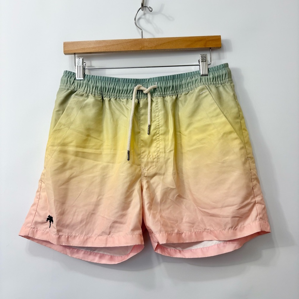 OAS Tie-Dye Swim Trunks Men’s Collection Yellow Pink Size Medium